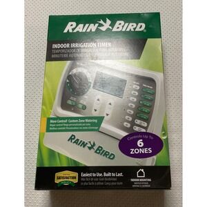 Rain Bird Indoor Irrigation Timer 6-Zone‎ Custom Zone Watering Easy to Use NWT